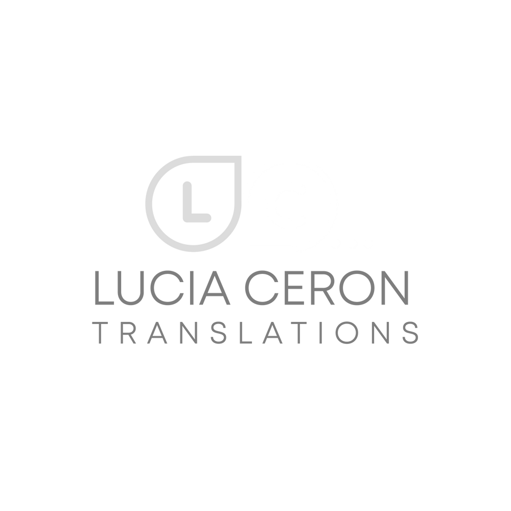 Logo for lucia ceron translations.